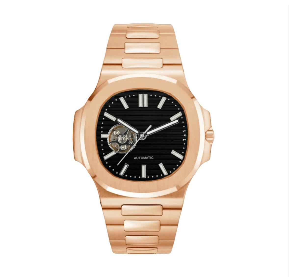 NAUTILUS MOD ROSE GOLD ( BLACK DIAL OPEN HEART ) by Mein Shop – ModTime