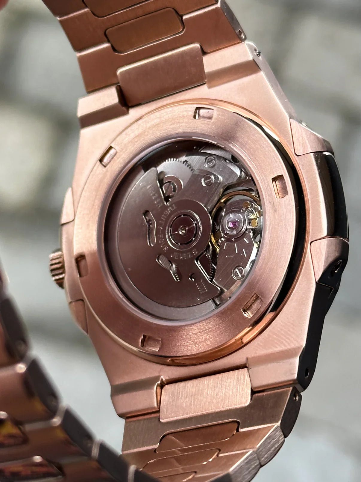 NAUTILUS MOD ROSE GOLD ( BLACK DIAL OPEN HEART ) by Mein Shop – ModTime