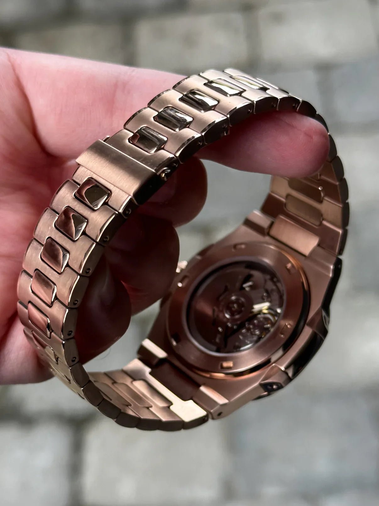 NAUTILUS MOD ROSE GOLD ( BLACK DIAL OPEN HEART ) by Mein Shop – ModTime
