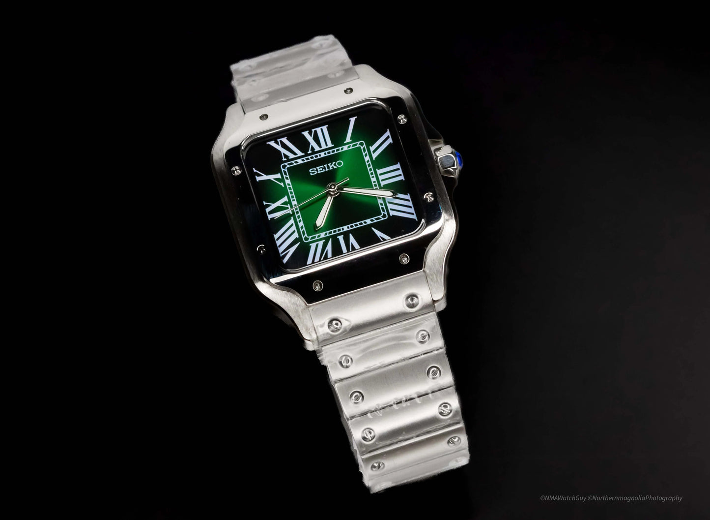 Santos Mod Silver Green Dial by ModTime - additional product detail