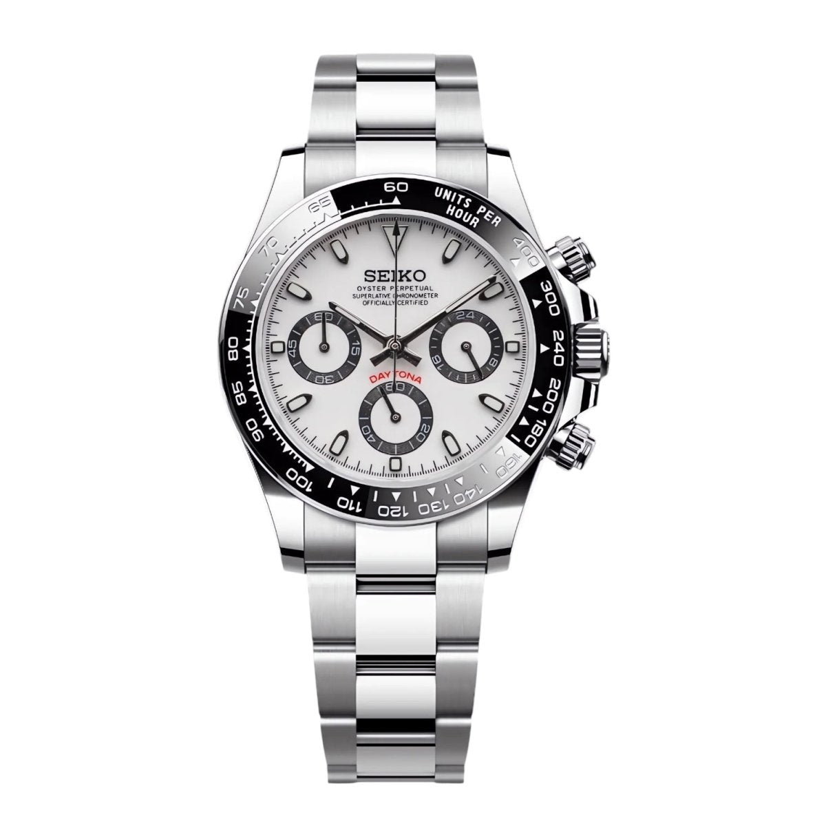 DAYTONA CHRONOGRAPH WATCH MOD SILVER PANDA DIAL by ModTime - product view