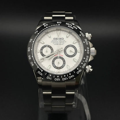 DAYTONA CHRONOGRAPH WATCH MOD SILVER PANDA DIAL by ModTime - product view