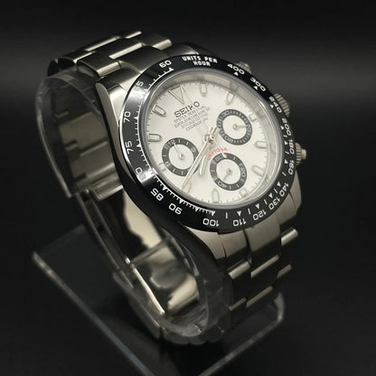 DAYTONA CHRONOGRAPH WATCH MOD SILVER PANDA DIAL by ModTime - product view