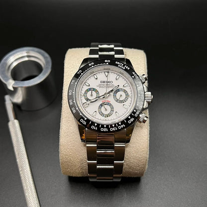 DAYTONA CHRONOGRAPH WATCH MOD SILVER PANDA DIAL by ModTime - product view
