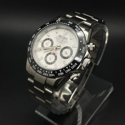 DAYTONA CHRONOGRAPH WATCH MOD SILVER PANDA DIAL by ModTime - product view