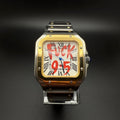 SANTOS WATCH MOD TWO-TONE SILVER WHITE DIAL